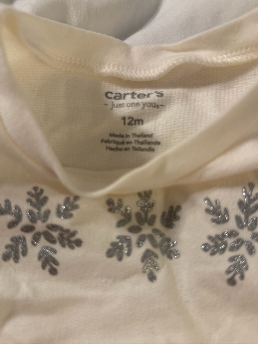 Carter's Navy Snowflake Leggings with Cream Tulle Top & Gray Bodysuit - Picture 5 of 7